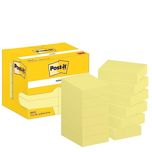 Gelbe Post-it Notizen, 12 Blocken mit je 100 Blatt, 51x38mm, ideal für Notizen und To-Dos. #Postit #Notizen #Büromaterial #Organisation #Weihnachten #Geschenk #Schnäppchen - Jetzt bei Amazon kaufen!