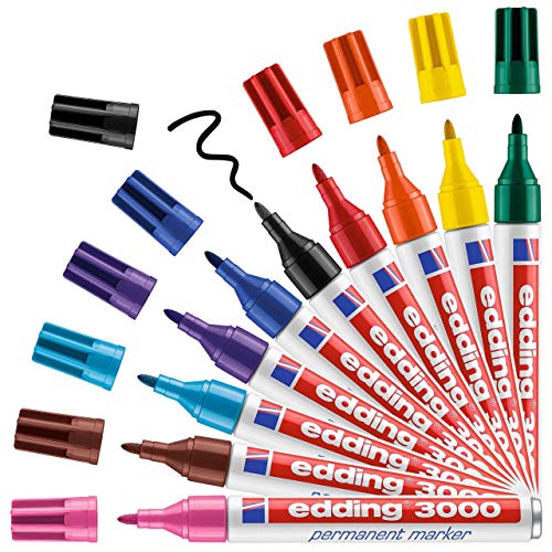 edding 3000 Permanentmarker - 10 bunte Farben - Rund-Spitze 1,5-3 mm - schnell trocknend & wasserfest - für verschiedene Oberflächen geeignet #edding #Permanentmarker #Marker #Schreibwaren #Weihnachten #Geschenk #Angebot - Jetzt bei Amazon kaufen!