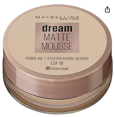 Maybelline New York Make-Up Dream Matte Mousse Honey Beige 26 - Schminke mit mattem Finish für einen natürlichen Look. #Maybelline #Makeup #Foundation #Schnäppchen #Deutschland #Geschenk #Coupon - Jetzt bei Amazon kaufen!