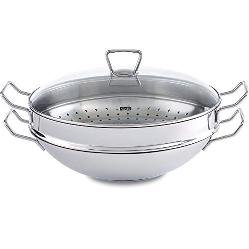 Fissler Nanjing Edelstahl-Wok Ø 36 cm, unbeschichtet mit Glas-Deckel und Dampfeinsatz. Für alle Herdarten, inklusive Induktion. #Fissler #Edelstahl #Wok #Asiapfanne #Deutschland #Geschenk #Schnäppchen - Jetzt bei Amazon kaufen!