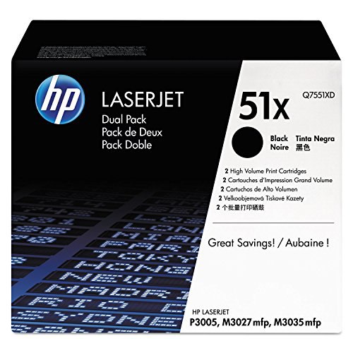 Original HP 51X 2er-Pack Q7551XD Schwarz Toner. Hohe Reichweite für HP Laserjet P3005, M3027, M3035. #HP #Toner #Laserjet #Qualität #Weihnachten #Geschenk #Angebot - Jetzt bei Amazon kaufen!