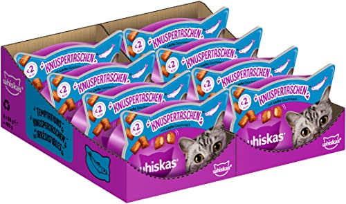 Whiskas Knuspertaschen Katzensnack mit Lachsgeschmack, 8x60g. Leckere Snacks für Samtpfoten #Whiskas #Katzensnack #Lachs #Tierliebe #Deutschland #Geschenk #Deals - Jetzt bei Amazon kaufen!