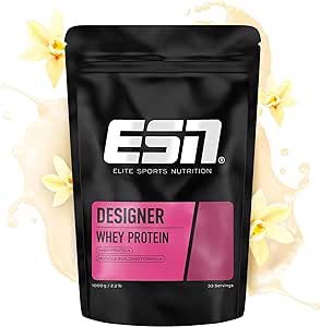 Hochwertiges ESN Designer Whey Protein Pulver in Vanille, 1 kg. Bis zu 23 g Protein pro Portion für Muskelaufbau und -erhalt. Geprüfte Qualität aus Deutschland. #ESN #Protein #Vanille #Fitness #Deutschland #Geschenk #Schnäppchen - Jetzt bei Amazon kaufen!