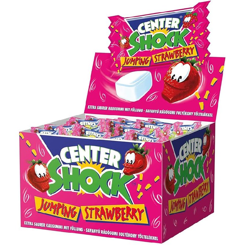 Center Shock Jumping Strawberry Kaugummi - Box mit 100 Stück. Ein fruchtig-spritziger Genuss für unterwegs! 🍓 #CenterShock #Kaugummi #Snack #fruity #Weihnachten #Geschenk #Preisfehler - Jetzt bei Amazon kaufen!