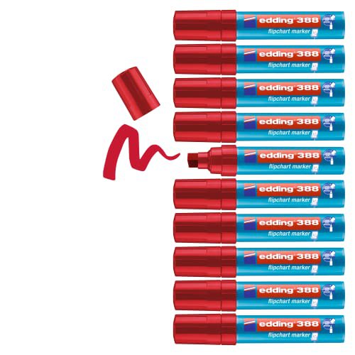 edding 388 Flipchart-Marker in Rot, 10er Pack mit Keilspitze 4-12 mm. Ideal zum Schreiben, Zeichnen und Markieren auf Flipcharts. Tinte schlägt nicht durch und trocknet nicht aus. #edding #FlipchartMarker #Schreibutensilien #CreativityTime #Weihnachten #Geschenk #Schnäppchen - Jetzt bei Amazon kaufen!