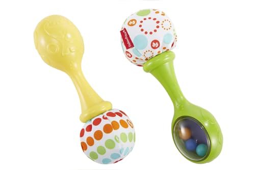 Zwei bunte Rasseln von Fisher-Price mit Perlen und weichen Griffen für Babys ab 3 Monaten. Ideal für die sensorische Entwicklung und Feinmotorik. #FisherPrice #Babyrassel #Sensorik #Entwicklung #Deutschland #Geschenk #Angebot - Jetzt bei Amazon kaufen!