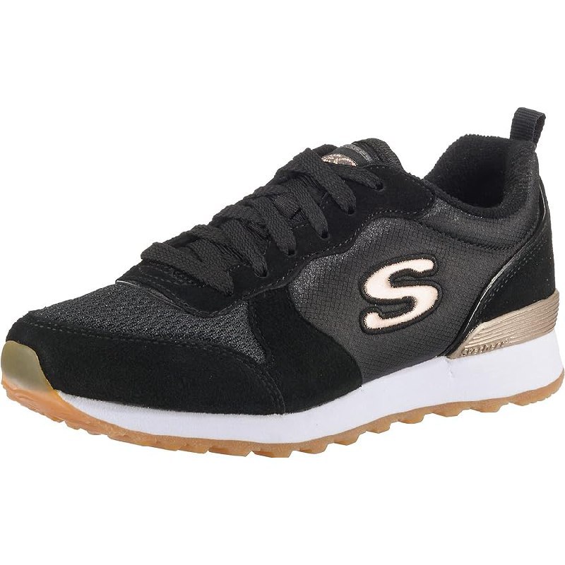 Leichter Damen Sneaker von Skechers in Schwarz mit roségoldenen Details. Bequem und trendig für jeden Tag. #Skechers #DamenSneaker #OG85 #Sale #Deutschland #Geschenk #Preisfehler - Jetzt bei Amazon kaufen!