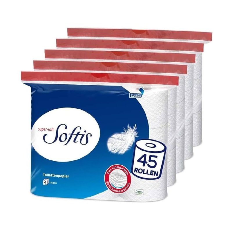 4-lagiges Toilettenpapier, 45 Rollen-Packung (5x9 Einzelpackungen) zum Aktionspreis von 20,99€. #Toilettenpapier #Sparsam #Hygiene #Sonderangebot #Deutschland #Geschenk #Preisfehler - Jetzt bei Amazon kaufen!