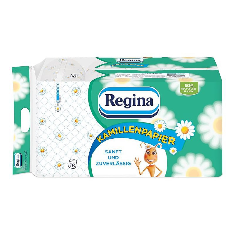 Regina Kamillenpapier, 3-lagiges Toilettenpapier, 16 Rollen. Sanft und hautfreundlich. Ideal für den täglichen Gebrauch. #Regina #Toilettenpapier #Kamille #Angebot #Deutschland #Geschenk #Preisfehler - Jetzt bei Amazon kaufen!