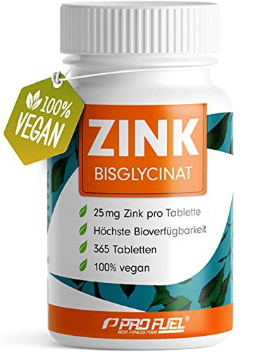 Veganer Zink-Chelat-Komplex mit 25mg Zink pro Tablette, laborgeprüft und hochdosiert. Ideal für 1 Jahr Vorrat. #ProFuel #Zink #vegan #Gesundheit #Deutschland #Geschenk #Coupon - Jetzt bei Amazon kaufen!