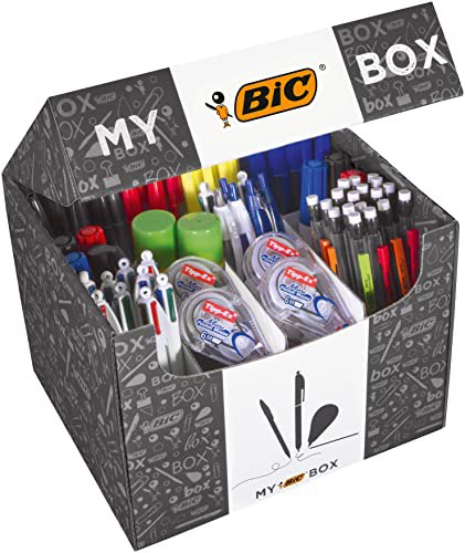 BIC Schreibwaren Set mit 75 Kugelschreibern, 8 Textmarkern, 2 Klebern, 7 Markern, 8 Korrekturrollern, 24 Druckbleistiften in My BIC Box. Praktisches Set für Büro und Schule. #BIC #Schreibwaren #Office #Deal #Weihnachten #Geschenk #Angebot - Jetzt bei Amazon kaufen!