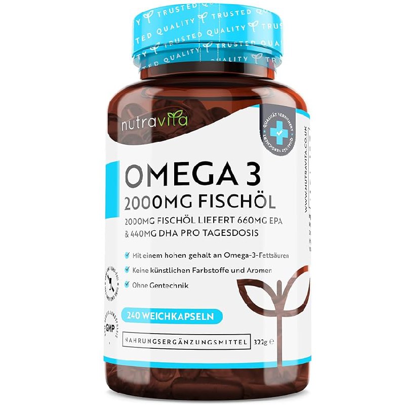 Hochdosierte Omega-3 Kapseln mit 660mg EPA und 440mg DHA pro Portion. Jetzt nur 17,84€ statt 29,99€. #Omega3 #Fischöl #Gesundheit #Angebot #Deutschland #Geschenk #Angebot - Jetzt bei Amazon kaufen!