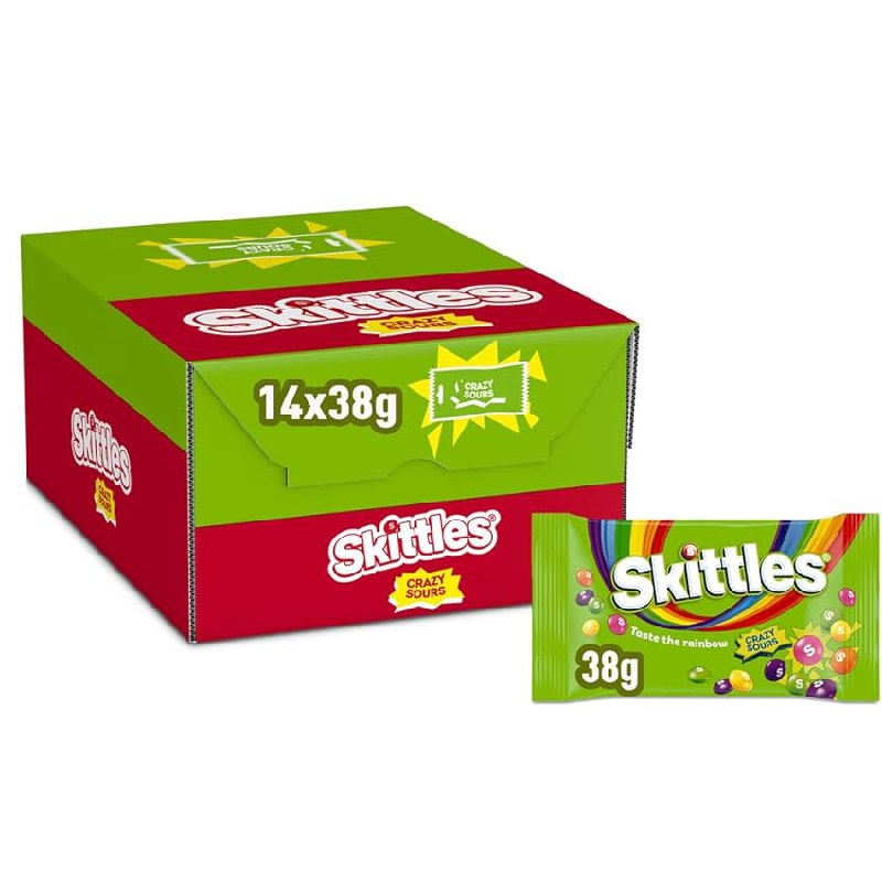 Skittles Crazy Sours Halloween Box, saure Kaubonbons in verschiedenen Geschmacksrichtungen. Perfekt für Naschkatzen #Skittles #Halloween #Süßigkeiten #bunt #Weihnachten #Geschenk #Schnäppchen - Jetzt bei Amazon kaufen!