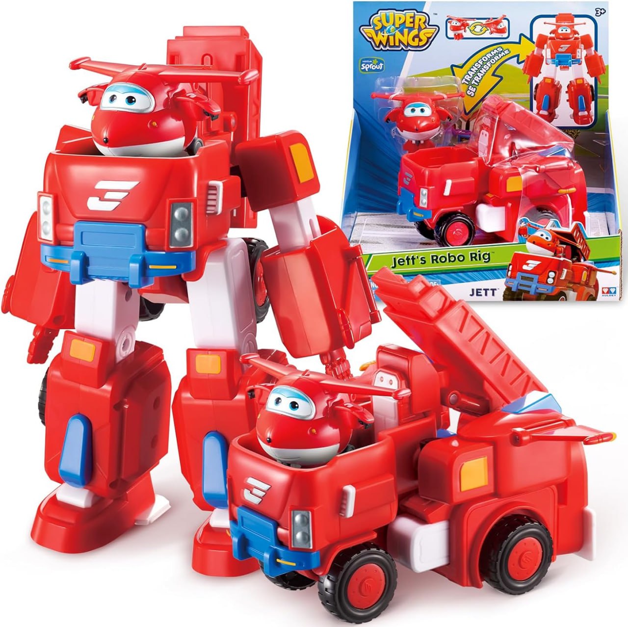 Super Wings Transformations-Flugzeug Jett Robo Rig. 18cm große Roboterfigur in Rot für Kinder ab 3 Jahren. #SuperWings #Flugzeug #Spielzeug #Kinderspaß #Deutschland #Geschenk #Deals - Jetzt bei Amazon kaufen!