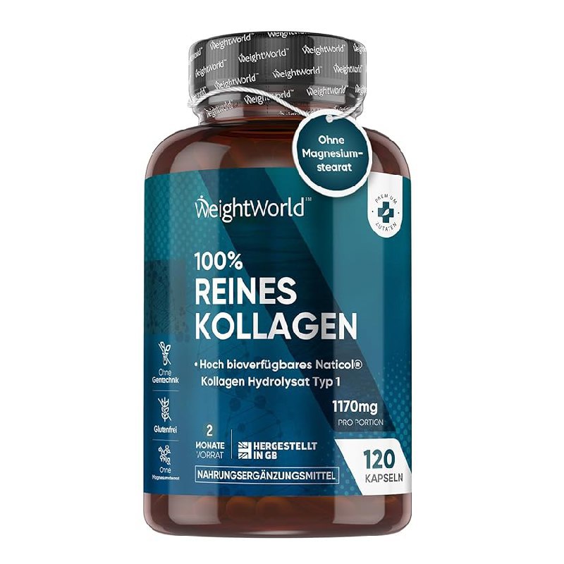 Hochwertige Kollagen Kapseln mit 1170mg reinem Marine Collagen pro Kapsel. Für straffe Haut und starke Nägel. #Kollagen #MarineCollagen #Hautpflege #Gesundheit #Deutschland #Geschenk #Rabatt - Jetzt bei Amazon kaufen!