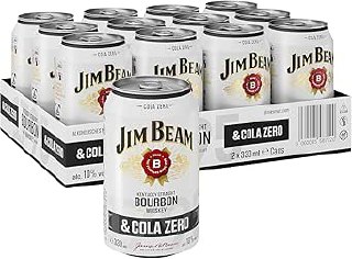 Genieße den Jim Beam Bourbon mit Cola Zero in Dosen - perfekte Mischung aus Kentucky Straight Bourbon Whiskey und Cola Zero. #JimBeam #Bourbon #ColaZero #Whiskey #Weihnachten #Geschenk #Angebot - Jetzt bei Amazon kaufen!