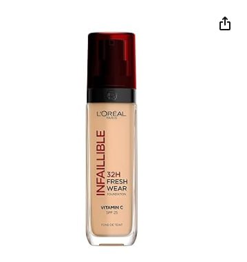 Die LOreal Paris Infaillible 32H Fresh Wear Foundation in der Farbe No. 220 sand ist wasserfest, langanhaltend und mit SPF 25 ausgestattet. Perfekt für ein makelloses Makeup-Finish. #LOrealParis #Foundation #Makeup #SPF25 #Weihnachten #Geschenk #Schnäppchen - Jetzt bei Amazon kaufen!