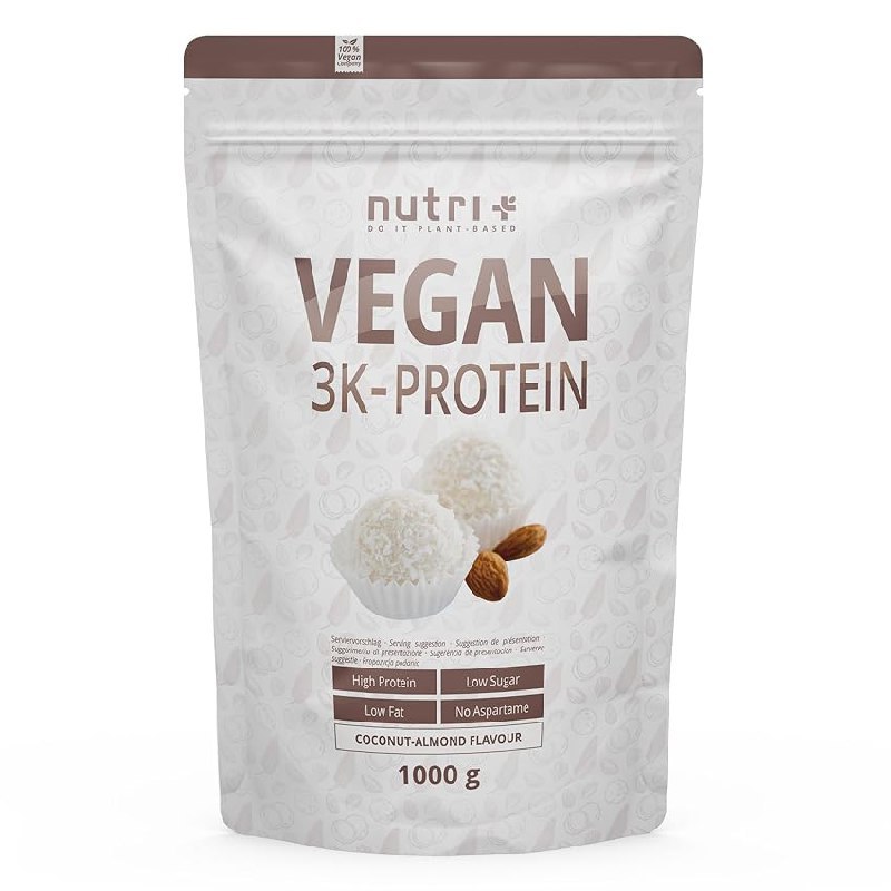 Nutri Protein Vegan Kokos Mandel 1000g mit 81 Eiweiß. Hochwertiges 3k Blend Pulver für deine Fitnessziele! #NutriProtein #VeganProtein #Fitness #Gesundheit #Deutschland #Geschenk #Angebot - Jetzt bei Amazon kaufen!