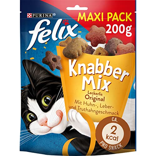 KnabberMix für Katzen mit Huhn, Leber- und Truthahngeschmack. Leckere Katzensnacks in praktischen Beuteln. #FELIX #Katzensnacks #Leckerli #Tierliebe #Weihnachten #Geschenk #Rabatt - Jetzt bei Amazon kaufen!