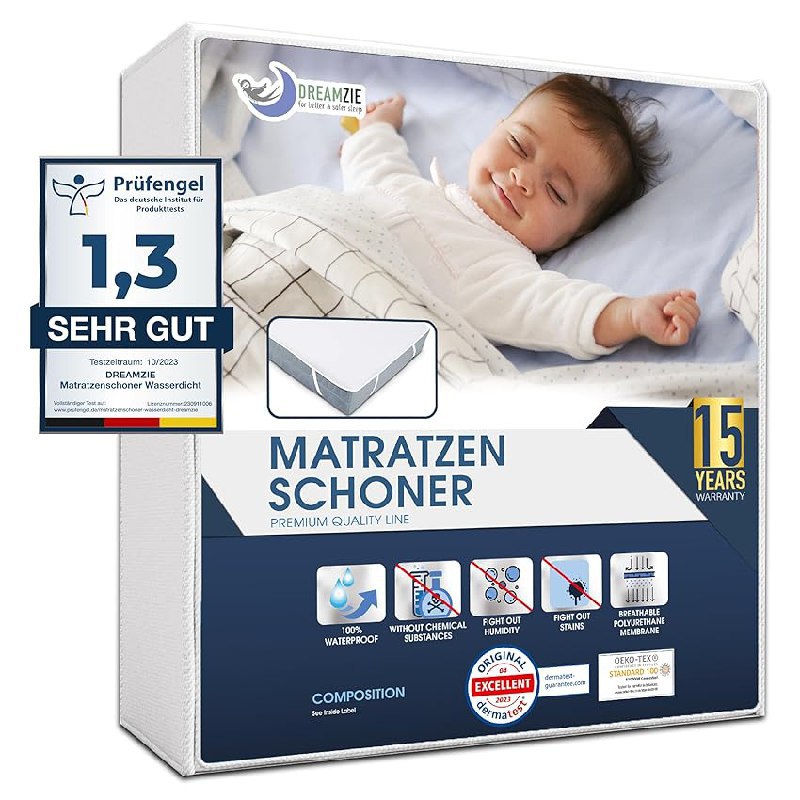 Dreamzie Matratzenschoner 70x140 Baby Wasserdicht Made in EU und Oeko-Tex zertifiziert. Schützt die Matratze optimal. #Dreamzie #Matratzenschoner #Baby #Angebot #Deutschland #Geschenk #Rabatt - Jetzt bei Amazon kaufen!