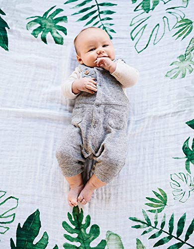 Premium Baumwoll-Musselin Fotodecke für Babys Meilensteine mit handgemaltem Design. Inkl. Kartenset für Tage, Wochen, Monate. Maße: 120 x 120 cm. #LittleUnicorn #Baby #Fotodecke #TropicalLeaf #Weihnachten #Geschenk #Coupon - Jetzt bei Amazon kaufen!