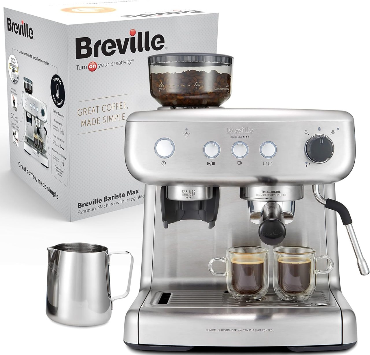 Die Breville Barista Max Siebträger Espressomaschine mit Kaffeemühle ist ein Muss für Kaffeeliebhaber.  #Breville #Espressomaschine #Kaffeeliebhaber #Kaffeezeit #Deutschland #Geschenk #Angebot - Jetzt bei Amazon kaufen!