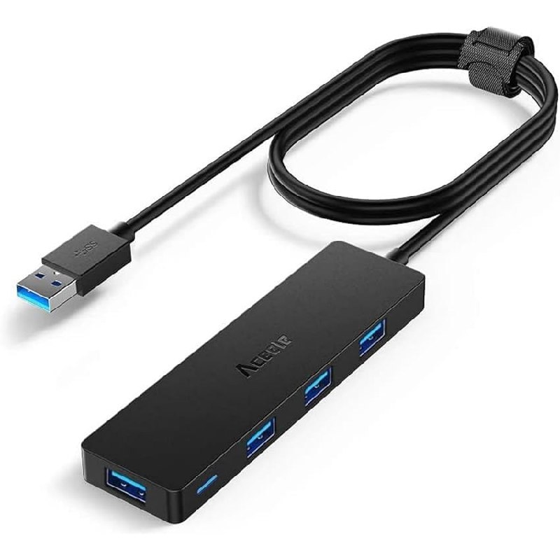 Aceele USB Hub 3.0 mit 120cm Kabel, dünn und leistungsstark. Erweitere deinen USB 3.0 Anschluss auf 4 Ports. #Aceele #USBHub #Technologie #Sparpreis #Weihnachten #Geschenk #Coupon - Jetzt bei Amazon kaufen!