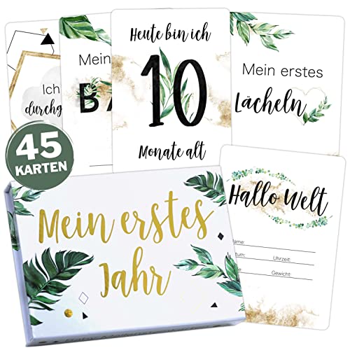 Baby Meilensteinkarten Tropical Green Milestone Cards Geschenkset in Geschenkbox, perfekte Geschenkidee zur Geburt #Baby #Meilensteinkarten #Geschenkset #Tropical #Weihnachten #Geschenk #Coupon - Jetzt bei Amazon kaufen!