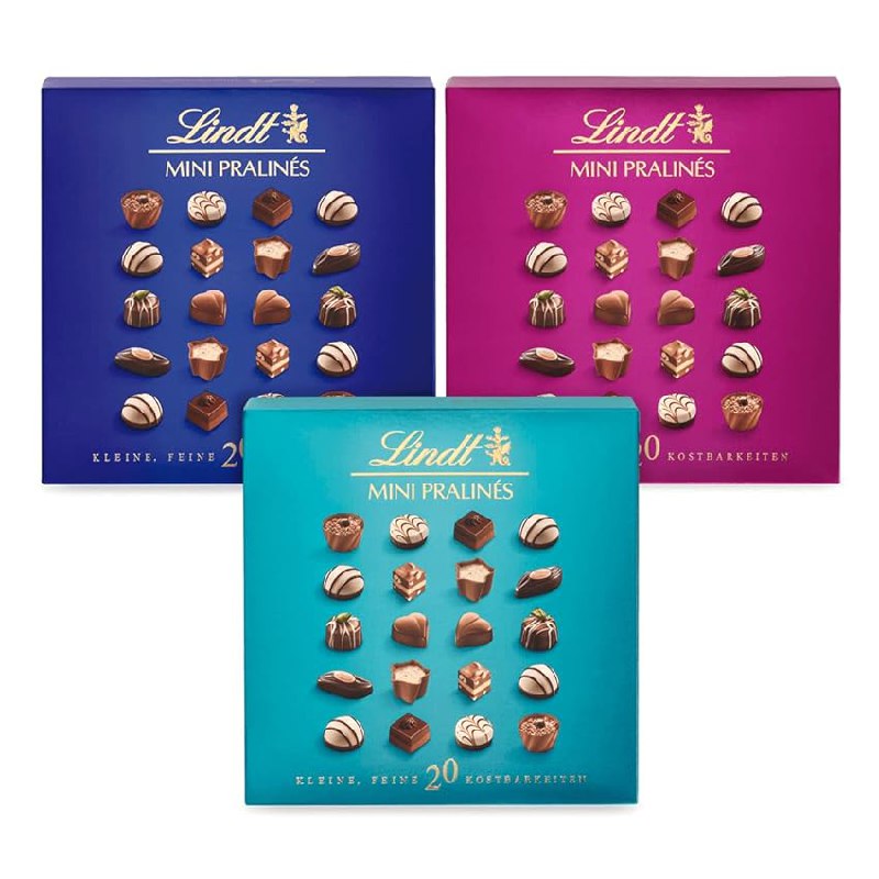 Delikate Lindt Mini Pralines in 3 Varianten, verpackt in 8 Schachteln zu je 180 g. Perfektes Geschenk für Feinschmecker! #Lindt #Schokolade #Geschenkkorb #Delikatessen #Weihnachten #Geschenk #Rabatt - Jetzt bei Amazon kaufen!