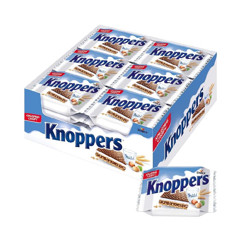 Gefüllte Knoppers Waffelschnitte mit Milch- und Nougatcreme. Perfekt für Snacks unterwegs. #Knoppers #Schokolade #Snack #Angebot #Weihnachten #Geschenk #Coupon - Jetzt bei Amazon kaufen!