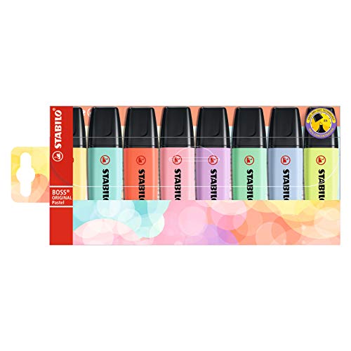 Bunte STABILO BOSS ORIGINAL Pastel Textmarker im praktischen 8er Pack. Ideal für Notizen und Markierungen. #STABILO #Textmarker #Pastel #Büromaterial #Deutschland #Geschenk #Angebot - Jetzt bei Amazon kaufen!