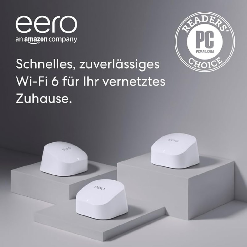 Der Amazon eero 6 Mesh-WLAN-Router bietet 500-Mbit-Ethernet und deckt bis zu 420 m2 ab. Schnell und zuverlässig! #Amazon #eero6 #WLAN #Technologie #Deutschland #Geschenk #Angebot - Jetzt bei Amazon kaufen!