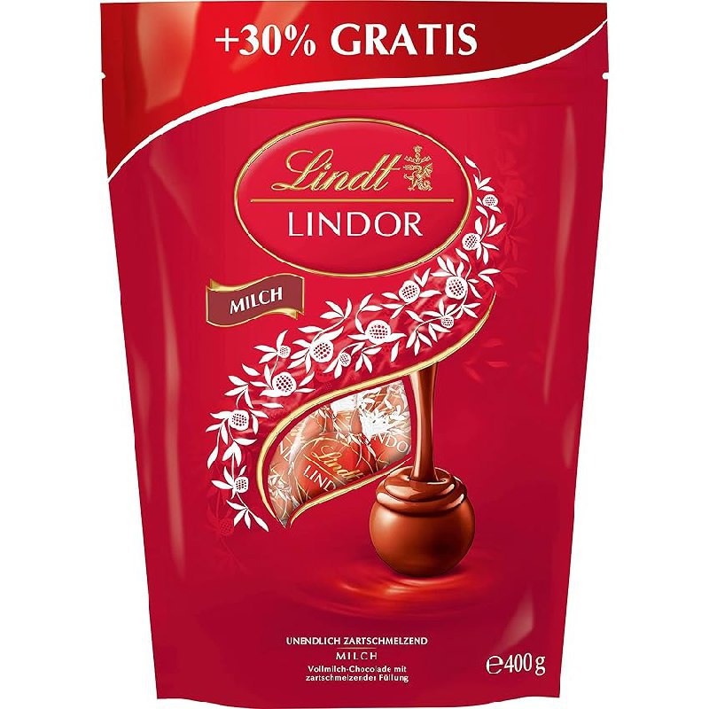 Lindt Schokolade LINDOR Kugeln Milch 400g. Ca. 30 Vollmilchschokoladen-Kugeln. Genieße den zartschmelzenden Geschmack. #Lindt #LINDOR #Schokolade #Genuss #Weihnachten #Geschenk #Coupon - Jetzt bei Amazon kaufen!