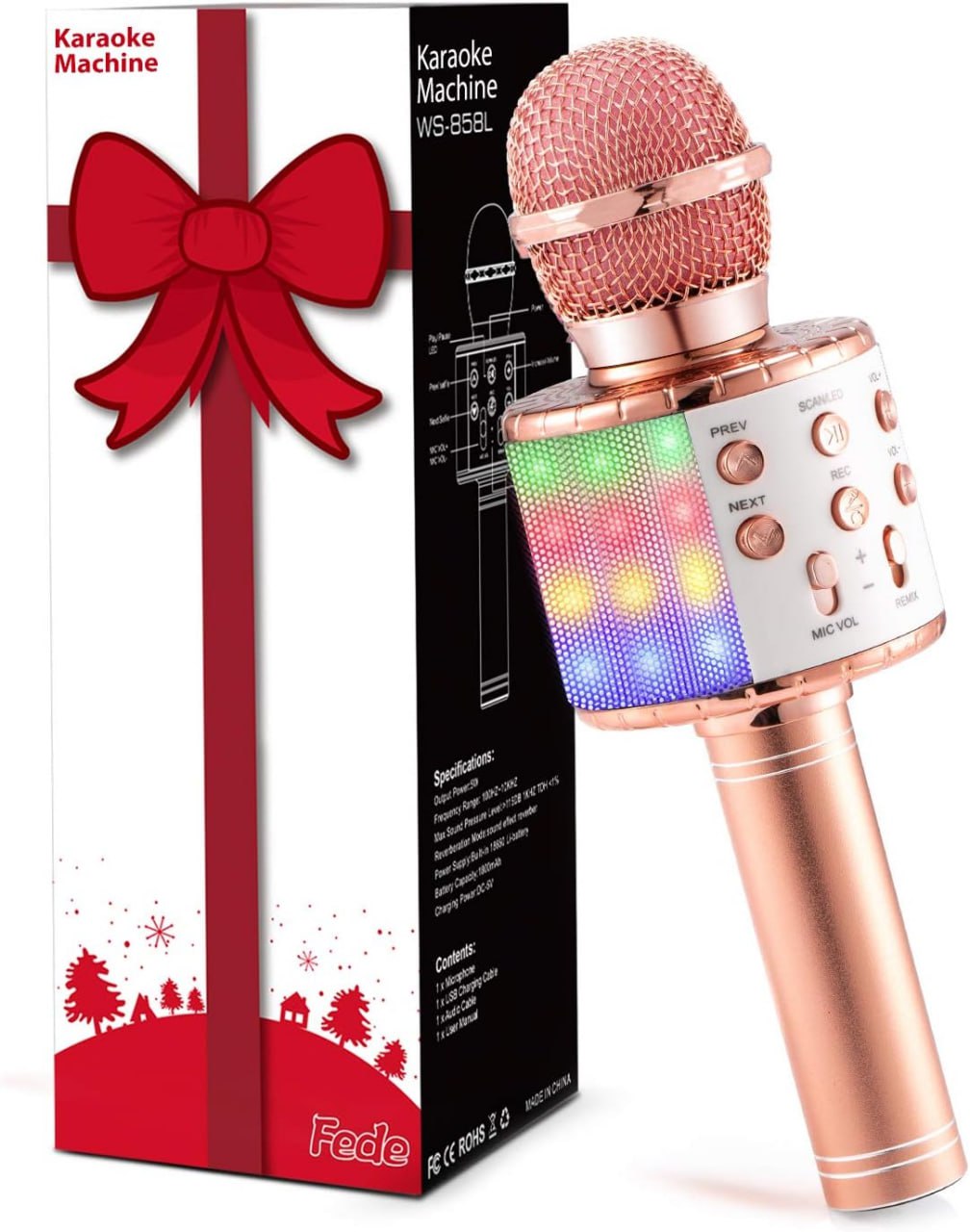 Fede Bluetooth Karaoke Mikrofon für Kinder und Teenager. Tragbarer KTV Lautsprecher und Recorder für Smartphone und PC. #Fede #Karaoke #Kinder #Geschenk #Weihnachten #Geschenk #Coupon - Jetzt bei Amazon kaufen!