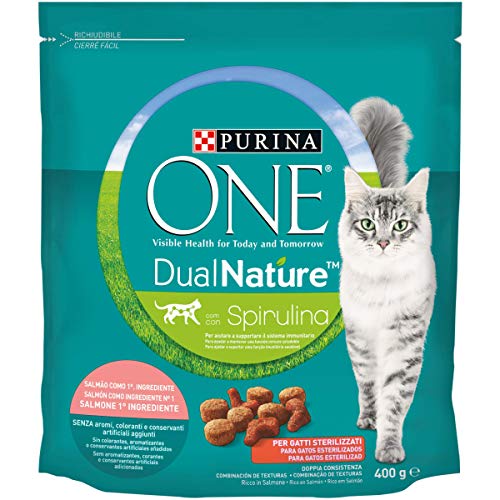 Purina ONE Dual Nature Katzenfutter für sterilisierte Katzen mit Lachs und Spirulina, 400 g #PurinaONE #DualNature #Katzenfutter #Spirulina #Weihnachten #Geschenk #Angebot - Jetzt bei Amazon kaufen!