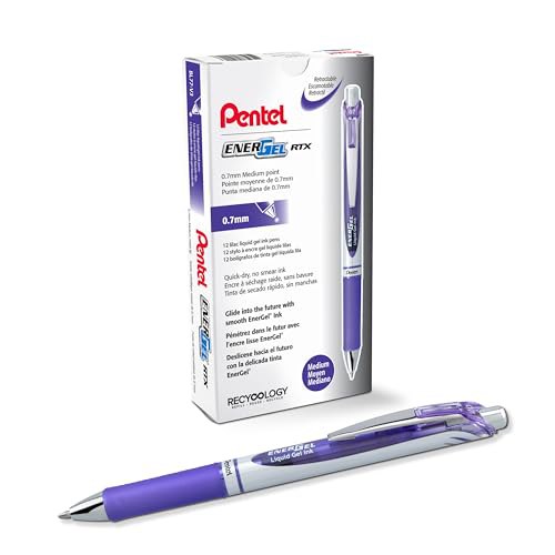 Pentel EnerGel XM BL77 Gelschreiber in lila, mit Druckmechanik, 12 Stück. Präzises Schreiben im bunten Design. #Pentel #Gelschreiber #Büromaterial #Schreibwaren #Weihnachten #Geschenk #Rabatt - Jetzt bei Amazon kaufen!