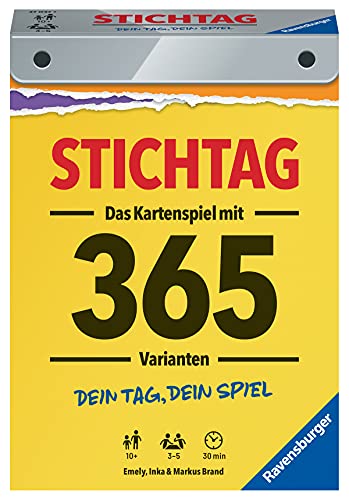 Stichtag - Das spannende Stichspiel von Ravensburger für 3-5 Spieler ab 10 Jahren. Mit 365 Varianten und Schnellstart-Anleitung. #Ravensburger #Stichspiel #Familienspiel #Spaß #Weihnachten #Geschenk #Schnäppchen - Jetzt bei Amazon kaufen!