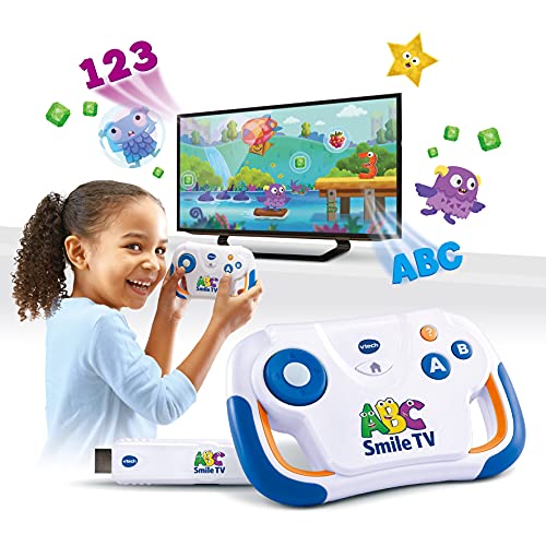 VTech ABC Smile TV - Kabellose Lernkonsole für Fernseher mit 15 Spiel-Leveln für Kinder von 3-7 Jahren. Lernspaß garantiert! #VTech #Lernkonsole #Kinder #Spielend lernen #Weihnachten #Geschenk #Schnäppchen - Jetzt bei Amazon kaufen!