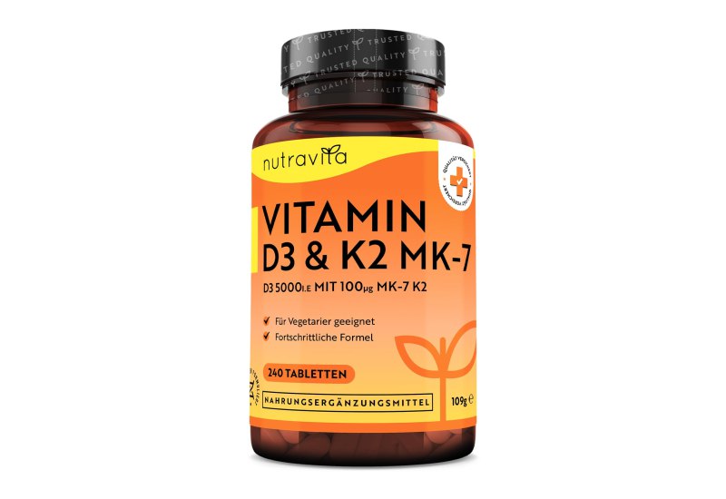 Hochwertige Vitamin D3 K2 Tabletten mit 100mcg K2 und 5.000 IE Vitamin D. Vegetarisch, 240 Tabletten. #VitaminD3 #K2 #Nahrungsergänzung #Gesundheit #Weihnachten #Geschenk #Schnäppchen - Jetzt bei Amazon kaufen!