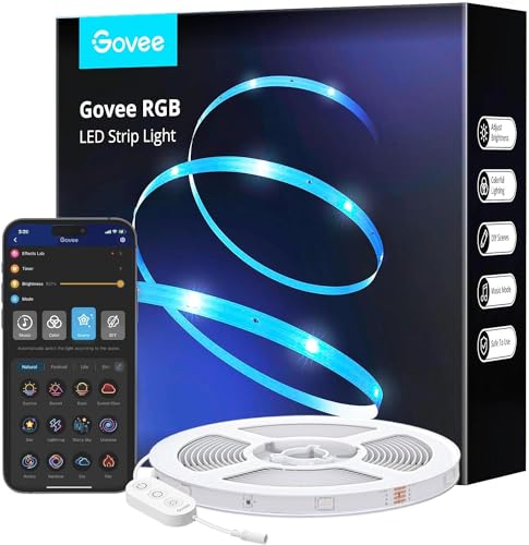 Govee LED Strip 5m für Schlafzimmer, Wohnzimmer, Haus, Bar, Party. App-Steuerung, Farbwechsel, Musik Sync, 64 Szenenmodus. #Govee #LEDStrip #Lichterkette #Farbwechsel #Weihnachten #Geschenk #Coupon - Jetzt bei Amazon kaufen!