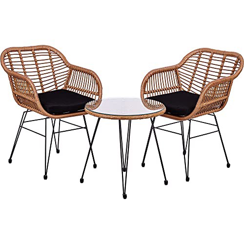 Stilista 3-teiliges Poly-Rattan Bistroset mit 2 Lounge Sesseln und Beistelltisch, wetterfest für Indoor und Outdoor. #Stilista #Rattan #Bistroset #Gartenmöbel #Deutschland #Geschenk #Schnäppchen - Jetzt bei Amazon kaufen!