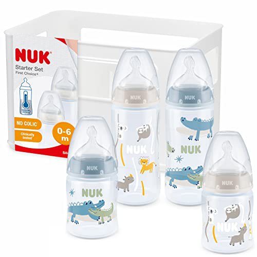 NUK First Choice Babyflaschen Starter Set für 0-6 Monate mit Temperature Control, 4 Flaschen, Flaschenbox, Anti-Colic Air System. BPA-frei, blaues Krokodil. #NUK #Babyflaschen #AntiColic #Kinderprodukte #Weihnachten #Geschenk #Deals - Jetzt bei Amazon kaufen!