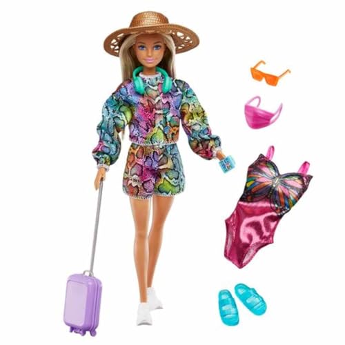 Barbie Puppe mit Sommer-Outfit und Zubehör für Urlaubsspaß. Enthält coole Regenbogen-Jogginghose, Badeanzug und mehr. #Barbie #Sommer #Modepuppe #Urlaubsspaß #Deutschland #Geschenk #Coupon - Jetzt bei Amazon kaufen!