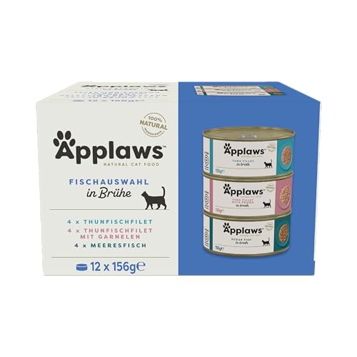 Hochwertiges Nassfutter für Katzen von Applaws, 100% natürliche Fisch-Auswahl in Brühe. Packung mit 12 Dosen à 156g. #Applaws #Katzenfutter #Premium #Sparabo #Weihnachten #Geschenk #Deals - Jetzt bei Amazon kaufen!