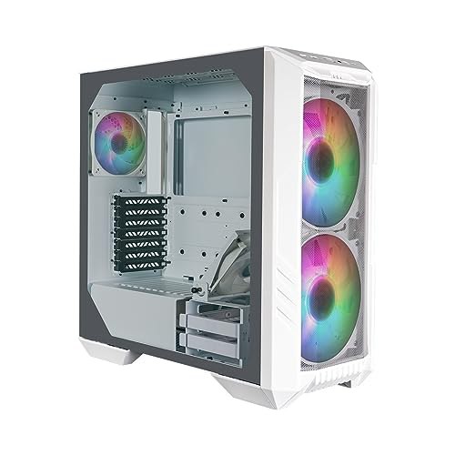 Cooler Master HAF 500 weißer Midi-Tower mit ARGB-Lüftern, vielseitigen Kühlungsmöglichkeiten und gehärteter Glas-Seitenwand. #CoolerMaster #PCGehäuse #MidiTower #GamingSetup #Weihnachten #Geschenk #Rabatt - Jetzt bei Amazon kaufen!