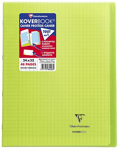 Packung mit 10 Heften Koverbook DIN A4, 24x32cm, 24 Blatt, französische Lineatur, 90g, Einband PP, grün. Ideal für Schule und Büro. #Clairefontaine #Notizhefte #Schreibwaren #Bürobedarf #Weihnachten #Geschenk #Deals - Jetzt bei Amazon kaufen!