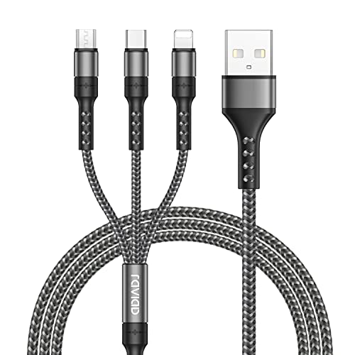 RAVIAD Multi USB Kabel vereint Micro USB, Typ C und Lightning Anschlüsse in einem Kabel. 1.2M langes, langlebiges Nylonkabel. #RAVIAD #Universal #Ladekabel #Angebot #Weihnachten #Geschenk #Angebot - Jetzt bei Amazon kaufen!