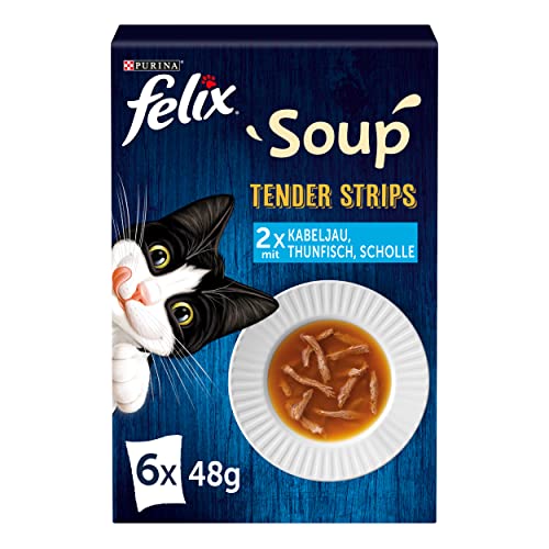 FELIX Soup Tender Strips Suppe für Katzen, 6 x 48g, ein Genuss! #FELIX #Katzenfutter #Suppe #Delikatesse #Weihnachten #Geschenk #Schnäppchen - Jetzt bei Amazon kaufen!