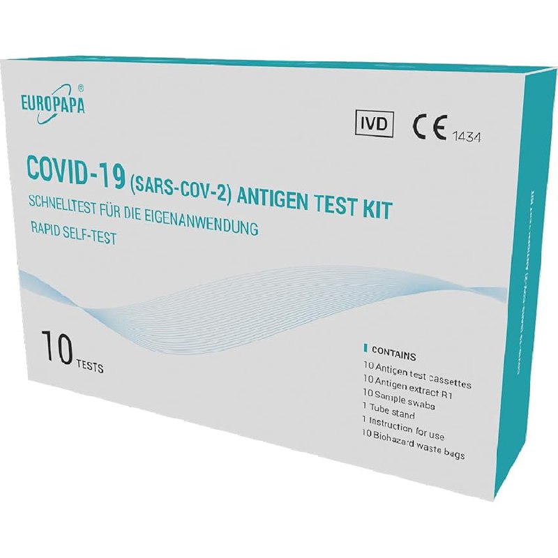 EUROPAPA Corona Laientest - 10er Pack für den Selbsttest auf SARS-CoV-2. Schnell und zuverlässig Ergebnisse erhalten. #EUROPAPA #CoronaTest #Antigentest #Angebot #Weihnachten #Geschenk #Angebot - Jetzt bei Amazon kaufen!