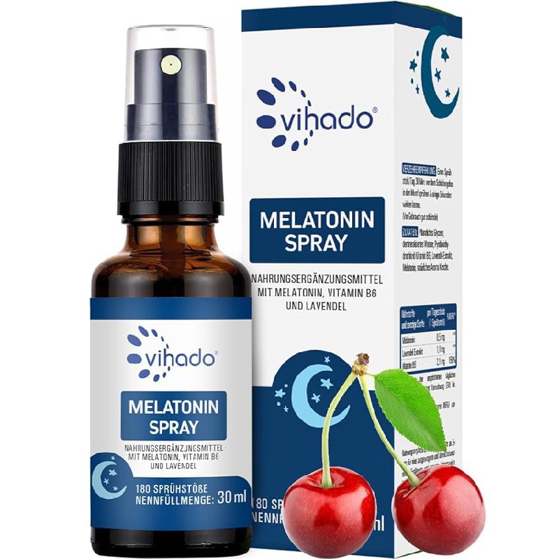 Hochdosierte Vihado Melatonin Spray für nur 12,59€ statt 14,90€. Schnelle und effektive Einschlafhilfe. #Vihado #Melatonin #Schlaf #Gesundheit #Deutschland #Geschenk #Preisfehler - Jetzt bei Amazon kaufen!